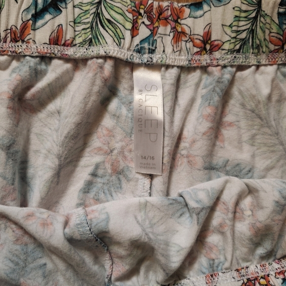 Lane Bryant Cacique Sleep Set Size 14/16 Tropical Palm Print Cotton Modal Spande - Picture 11 of 12